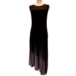 NWT Matti Mamane sleeveless, asymmetrical midi dress. Black.  Small